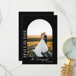 Black Wedding Photo Thank you Dankeskarte