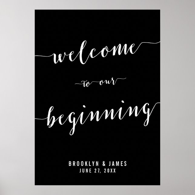 Black Wedding Reception signieren Print 20x28 Poster (Vorne)