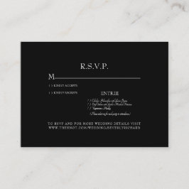 Black Wedding RSVP Enclosure Begleitkarte
