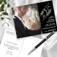 Black Wedding Save the Date Calligrafy & Foto