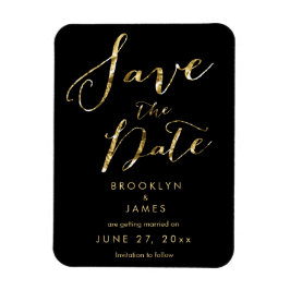 Black Wedding Save the Date Magnets Elegant Magnet