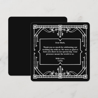 Black Wedding Thank You Card Dankeskarte