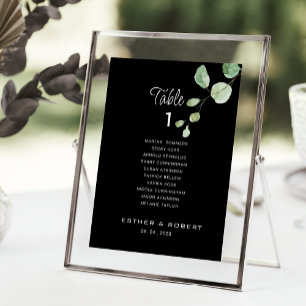 Black Wedding Tischnummer 1 Seetabelle