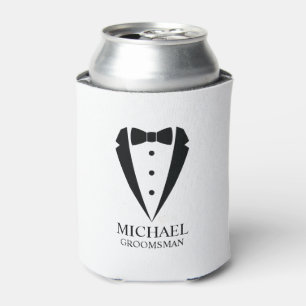 Black Wedding Tuxedo Anzug Personalisierte Trauzeu Dosenkühler
