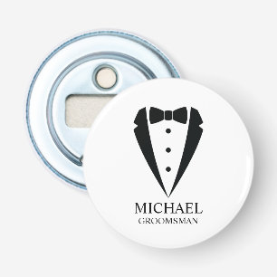 Black Wedding Tuxedo Anzug Personalisierte Trauzeu Flaschenöffner
