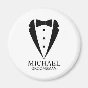 Black Wedding Tuxedo Anzug Personalisierte Trauzeu Magnet