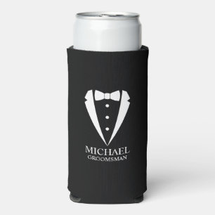 Black Wedding Tuxedo Anzug Personalisierte Trauzeu Selters Dosenkühler