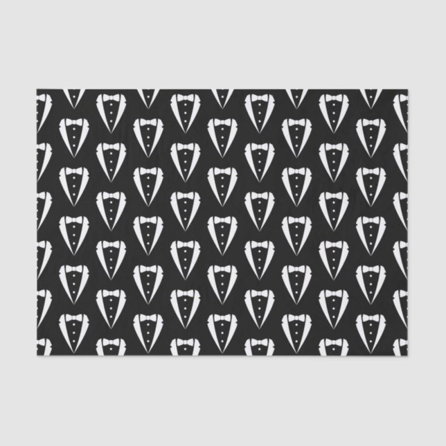 Black Wedding Tuxedo Anzug Seidenpapier (Vorderseite)