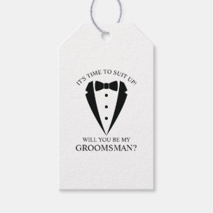 Black Wedding Tuxedo Anzug Trauzeuge Vorschlag Geschenkanhänger
