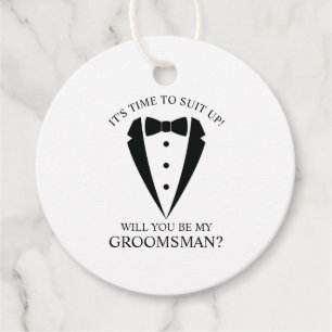 Black Wedding Tuxedo Anzug Trauzeuge Vorschlag Geschenkanhänger