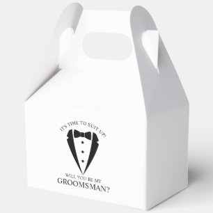 Black Wedding Tuxedo Anzug Trauzeuge Vorschlag Geschenkschachtel