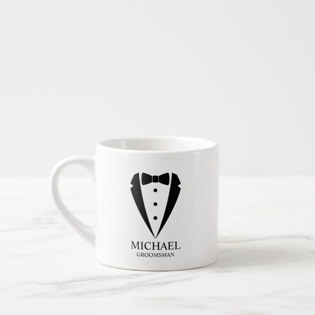 Black Wedding Tuxedo Suit Personalized Groomsmen Espressotasse (Links)