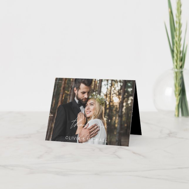 Black Wedding Vielen Dank, dass Sie handgeschriebe Dankeskarte (Vorderseite)