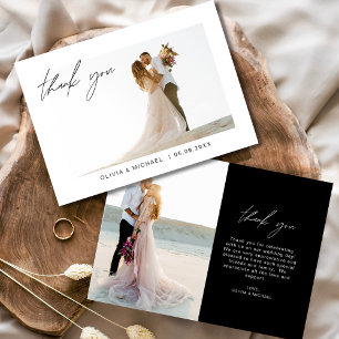 Black Wedding Vielen Dank Foto Minimalistisch Dankeskarte