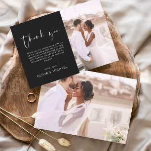 Black Wedding Vielen Dank Foto Minimalistisch Dankeskarte