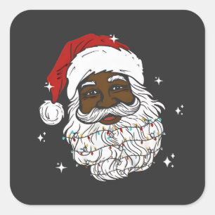 Black WeihWeihWeihnachts-Schwarze Geschichte Xmas Quadratischer Aufkleber
