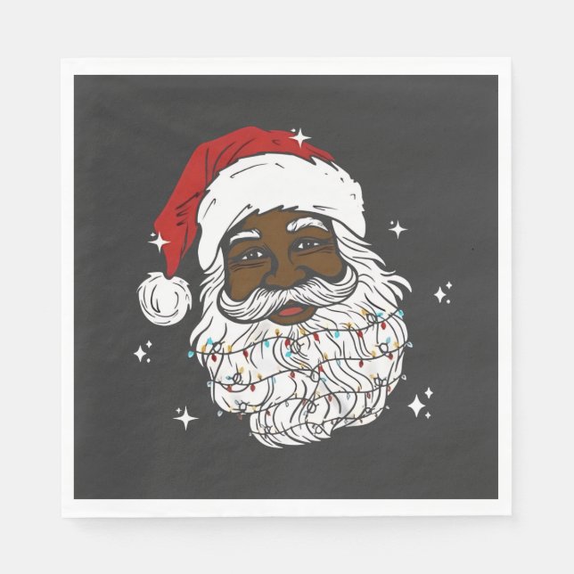 Black WeihWeihWeihnachts-Schwarze Geschichte Xmas Serviette (Vorderseite)