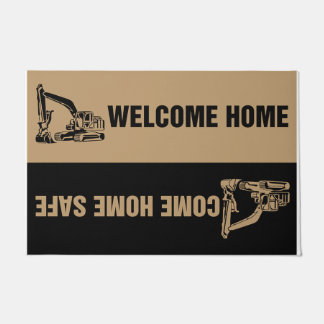 Black Welcome Zuhause Crandesign Fußmatte