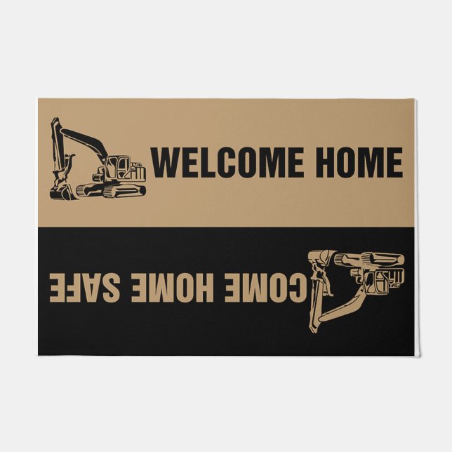 Black Welcome Zuhause Crandesign Fußmatte (Vorderseite)