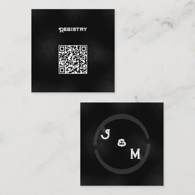 Black Western Goth Wedding Ste Enclosure Klein Begleitkarte (Vorne/Hinten)