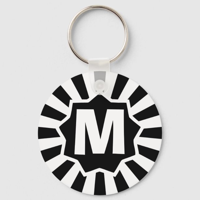 Black Wham Bam Mit Monogramm Schlüsselanhänger (Vorderseite)