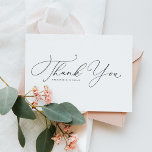 Black Whimsical Calligraphy Wedding Dankeskarte<br><div class="desc">Vielen Dank mit dieser individuell gestaltbaren Hochzeitskarte. Es zeichnet sich durch Kalligraphie und klassische Typografie aus. Personalisieren Sie diese,  indem Sie Ihre Daten hinzufügen. Diese elegante Hochzeit Dankeschön-Karte wird auch perfekt als ein Paar Schreibwaren und mehr.</div>