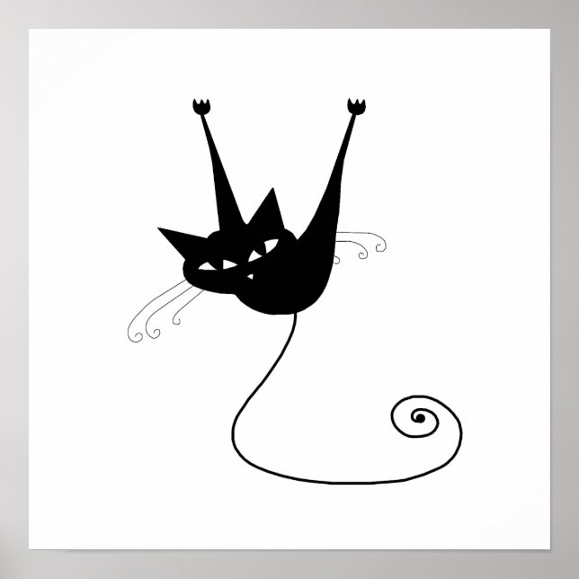 Black Whimsy Kitty 1 Poster (Vorne)