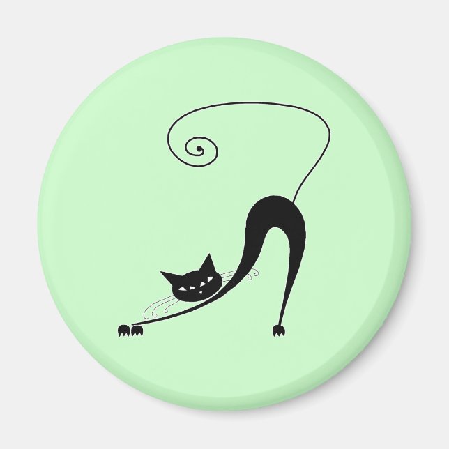 Black Whimsy Kitty 2 Magnet (Vorne)