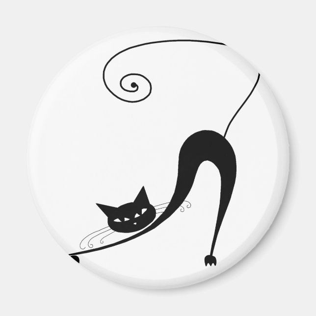 Black Whimsy Kitty 2 Magnet (Vorne)