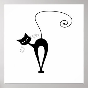 Black Whimsy Kitty 3 Poster