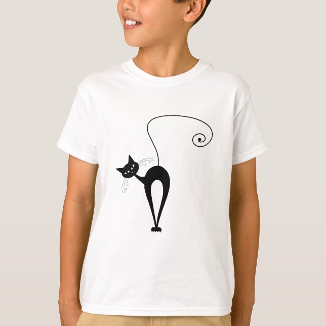 Black Whimsy Kitty 3 T-Shirt (Vorderseite)