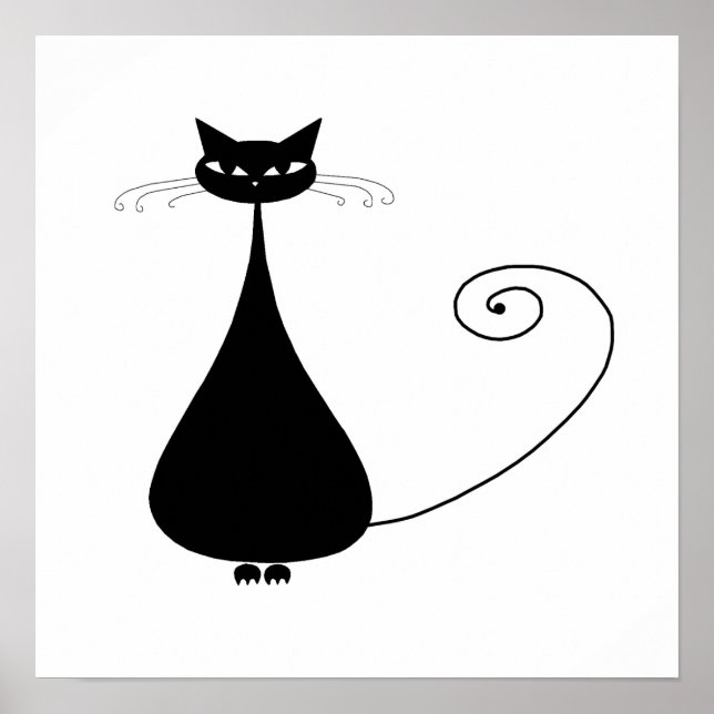 Black Whimsy Kitty 4 Poster (Vorne)