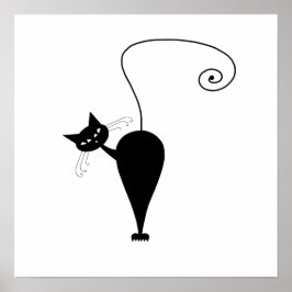 Black Whimsy Kitty 5 Poster