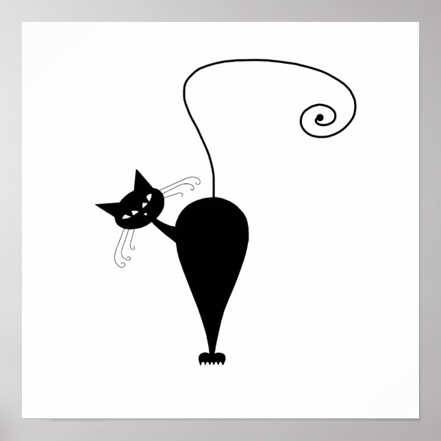 Black Whimsy Kitty 5 Poster (Vorne)