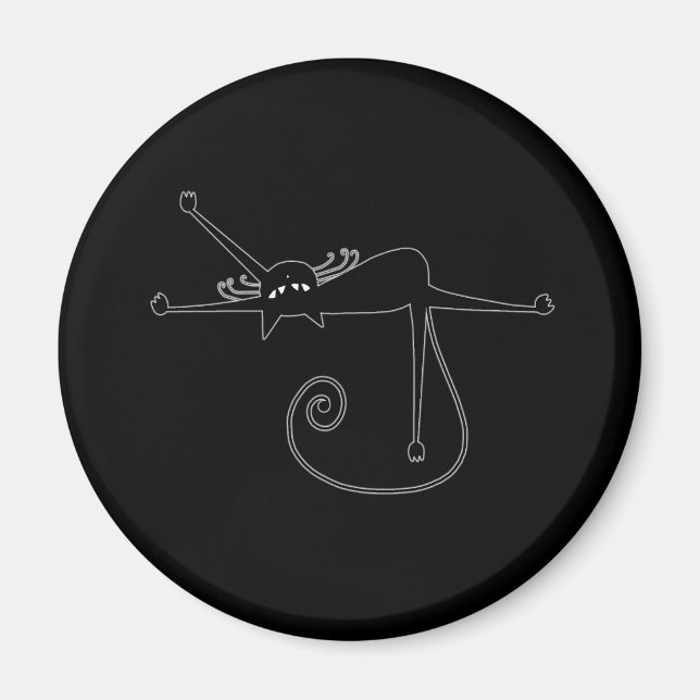 Black Whimsy Kitty 7 Magnet (Vorne)