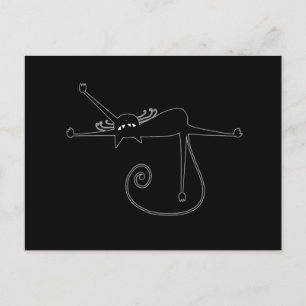 Black Whimsy Kitty 7 Postkarte