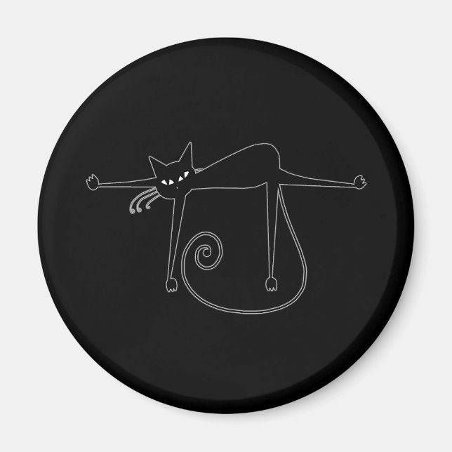 Black Whimsy Kitty 8 Magnet (Vorne)
