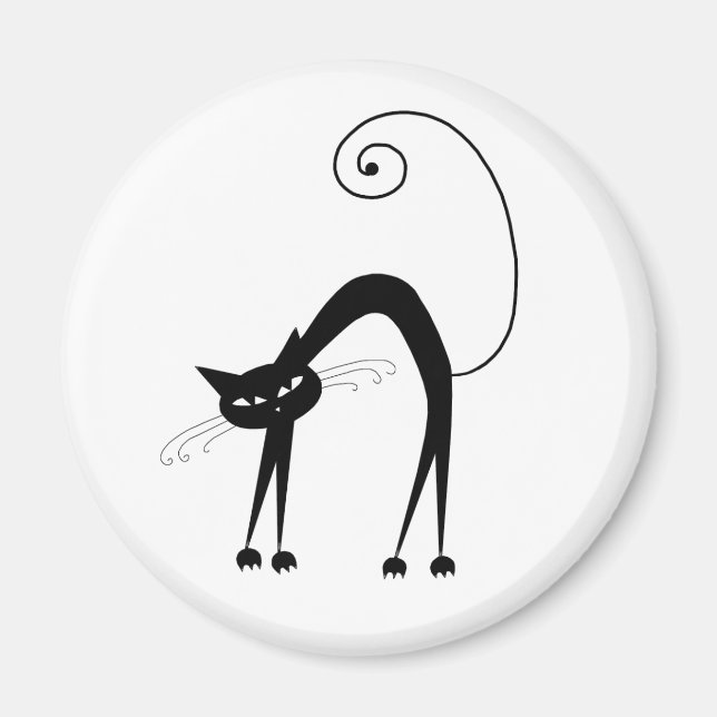 Black Whimsy Kitty 9 Magnet (Vorne)