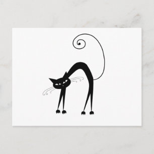 Black Whimsy Kitty 9 Postkarte