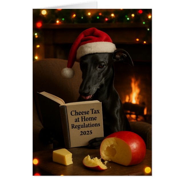 Black Whippet 'Cheese Tax' Christmas card (Vorne)