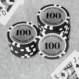 Black White 100 Numbered Pokerchips