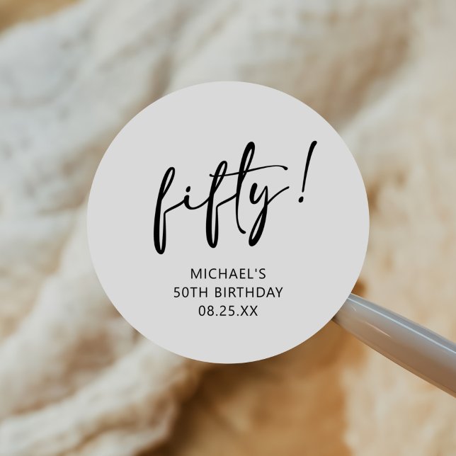 Black & White 45 50. Geburtstag Runder Aufkleber (Von Creator hochgeladen)