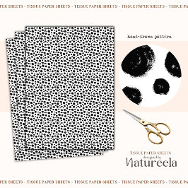 Black White Abstract Dots Collage Tissue Paper Seidenpapier