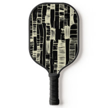 Black &white abstract modern Pickleball Paddle