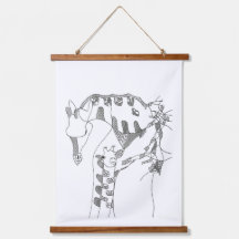 Black & white abstract stick tapestries