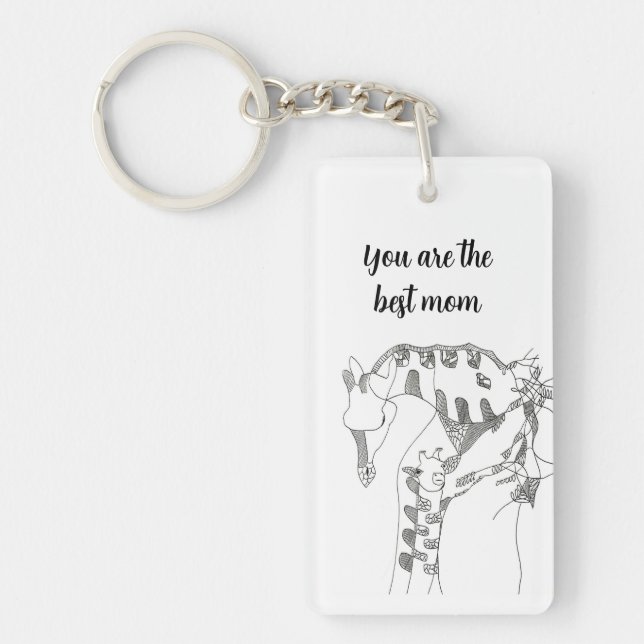 Black & white abstract stick  tapestries wood wall schlüsselanhänger (Vorderseite)