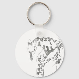 Black & white abstract stick  tapestries wood wall schlüsselanhänger