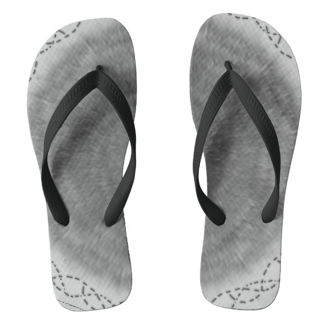 Black & White Abstract Vortex Flip Flops (Fußbett)