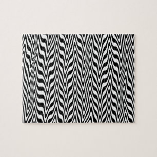 Black & White Abstrakt Zigzag Puzzle