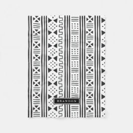 Black|White Afrikaner MudCloth inspiriertes Fleecedecke